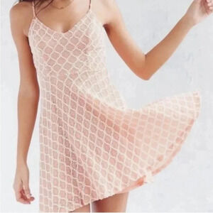 Kimchi Blue strappy peach skater dress in peach